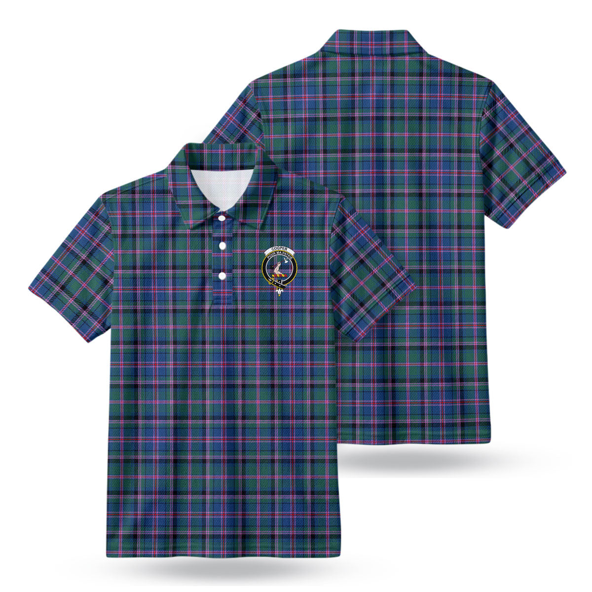 Cooper Ancient Tartan Crest Birdseye Mesh Polo Shirt