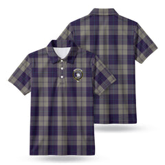 Cunningham Dress Blue Dancers Tartan Crest Birdseye Mesh Polo Shirt