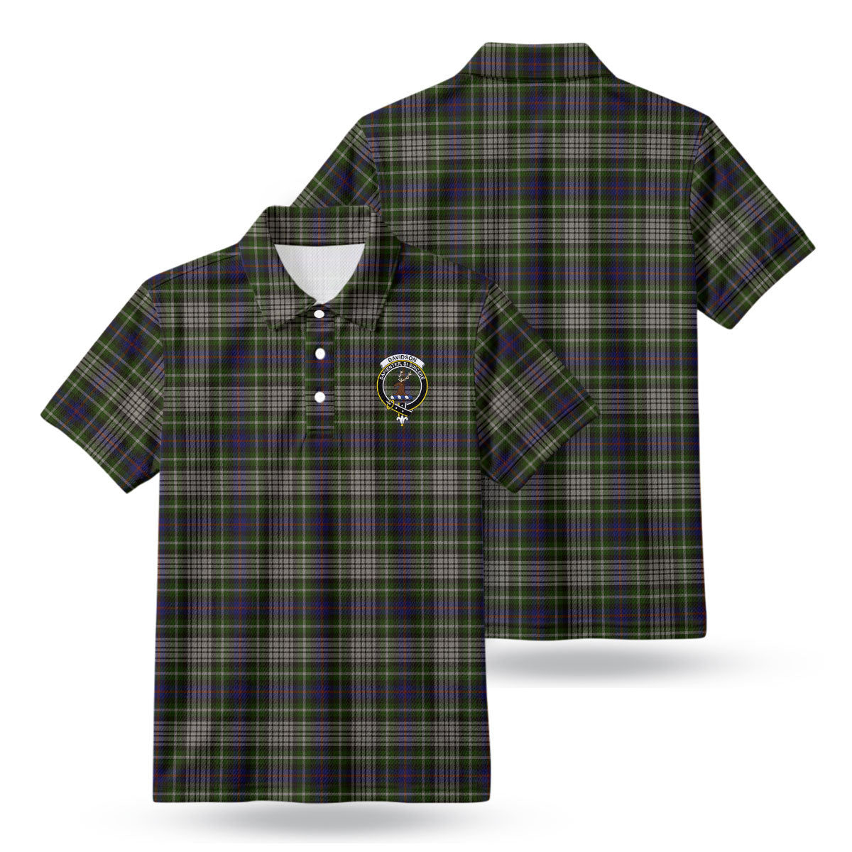 Davidson Tulloch Dress Tartan Crest Birdseye Mesh Polo Shirt