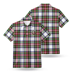 Dennistoun Tartan Crest Birdseye Mesh Polo Shirt