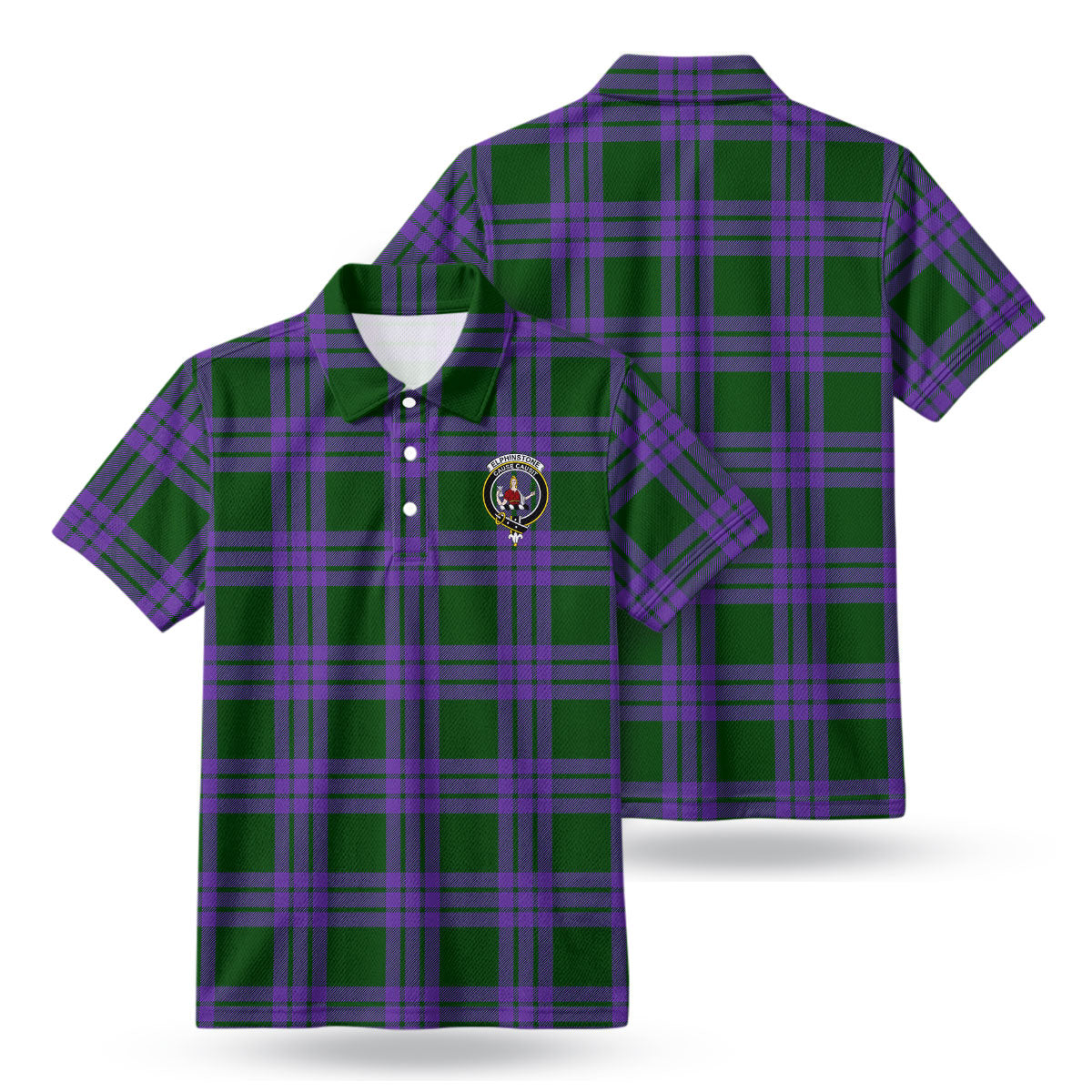 Elphinstone Tartan Crest Birdseye Mesh Polo Shirt