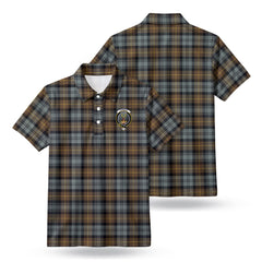Gordon Weathered Tartan Crest Birdseye Mesh Polo Shirt