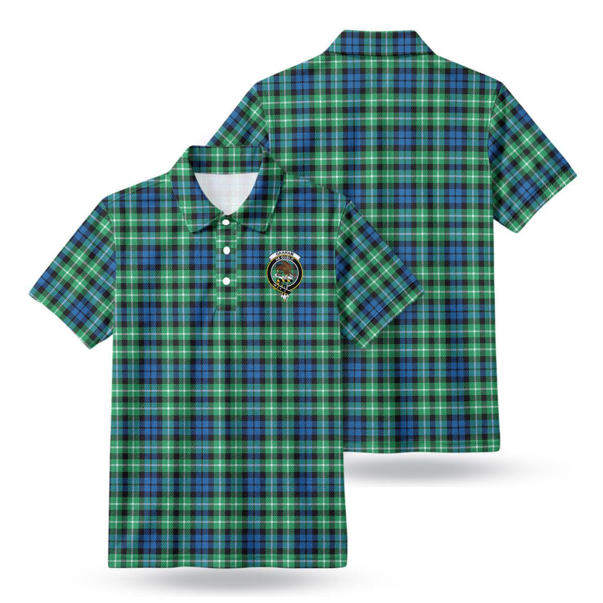 Graham of Montrose Ancient Tartan Crest Birdseye Mesh Polo Shirt