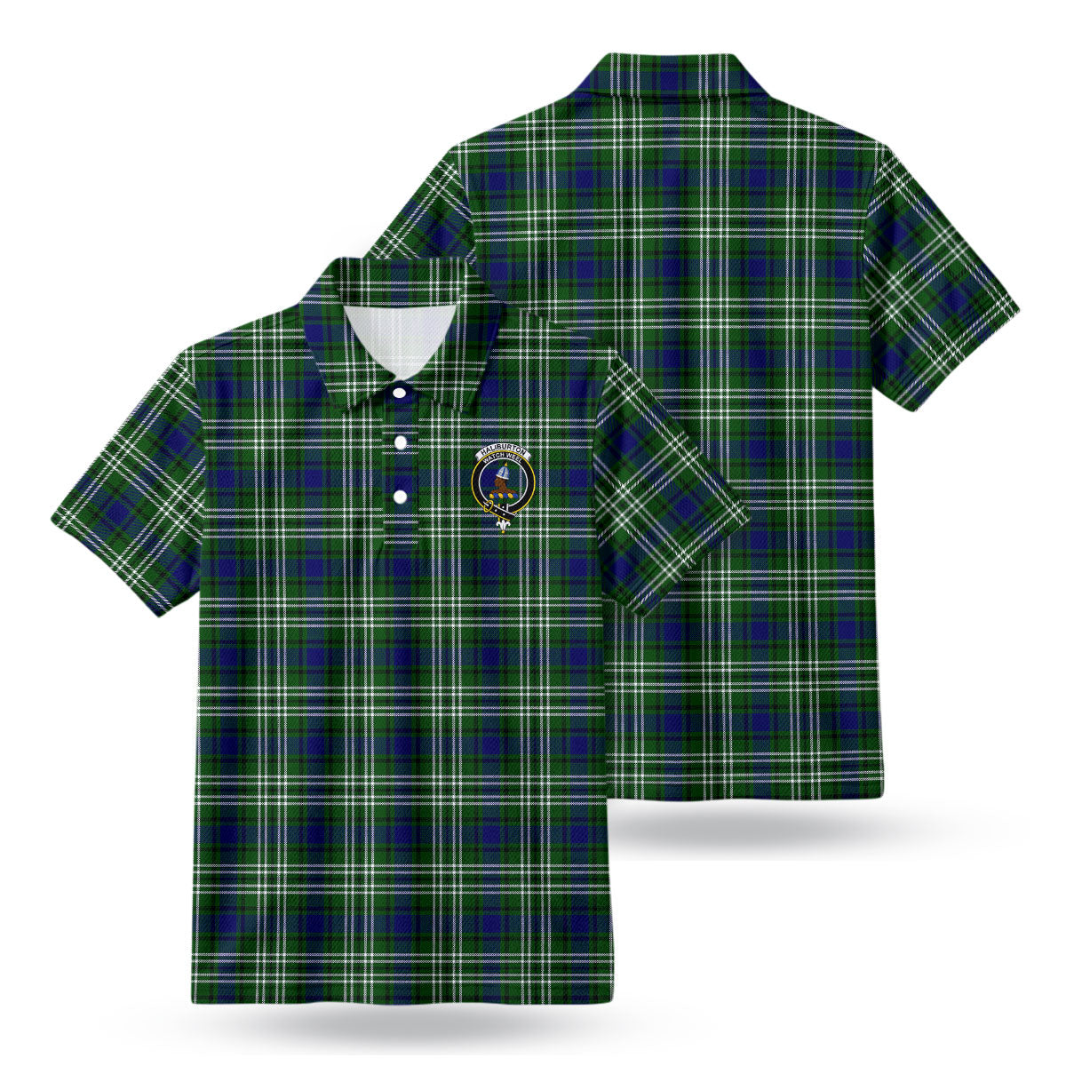 Haliburton Tartan Crest Birdseye Mesh Polo Shirt