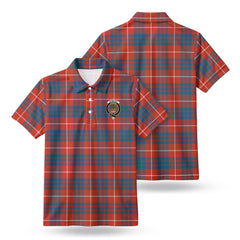 Hamilton Ancient Tartan Crest Birdseye Mesh Polo Shirt