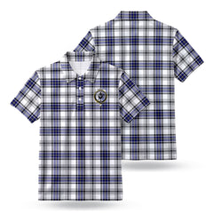Hannay Modern Tartan Crest Birdseye Mesh Polo Shirt