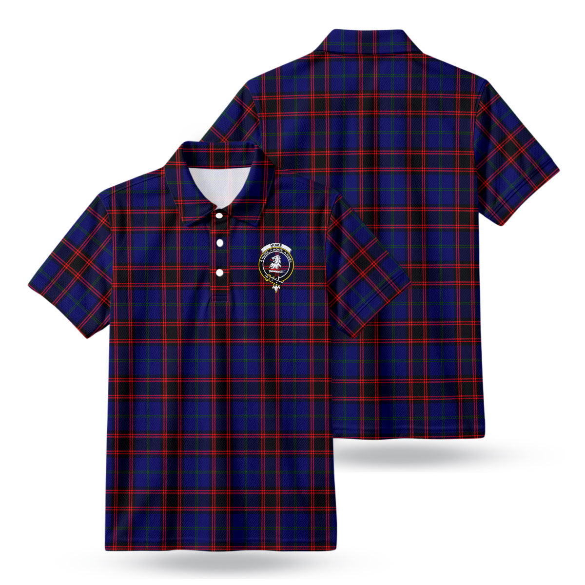 Home Modern Tartan Crest Birdseye Mesh Polo Shirt
