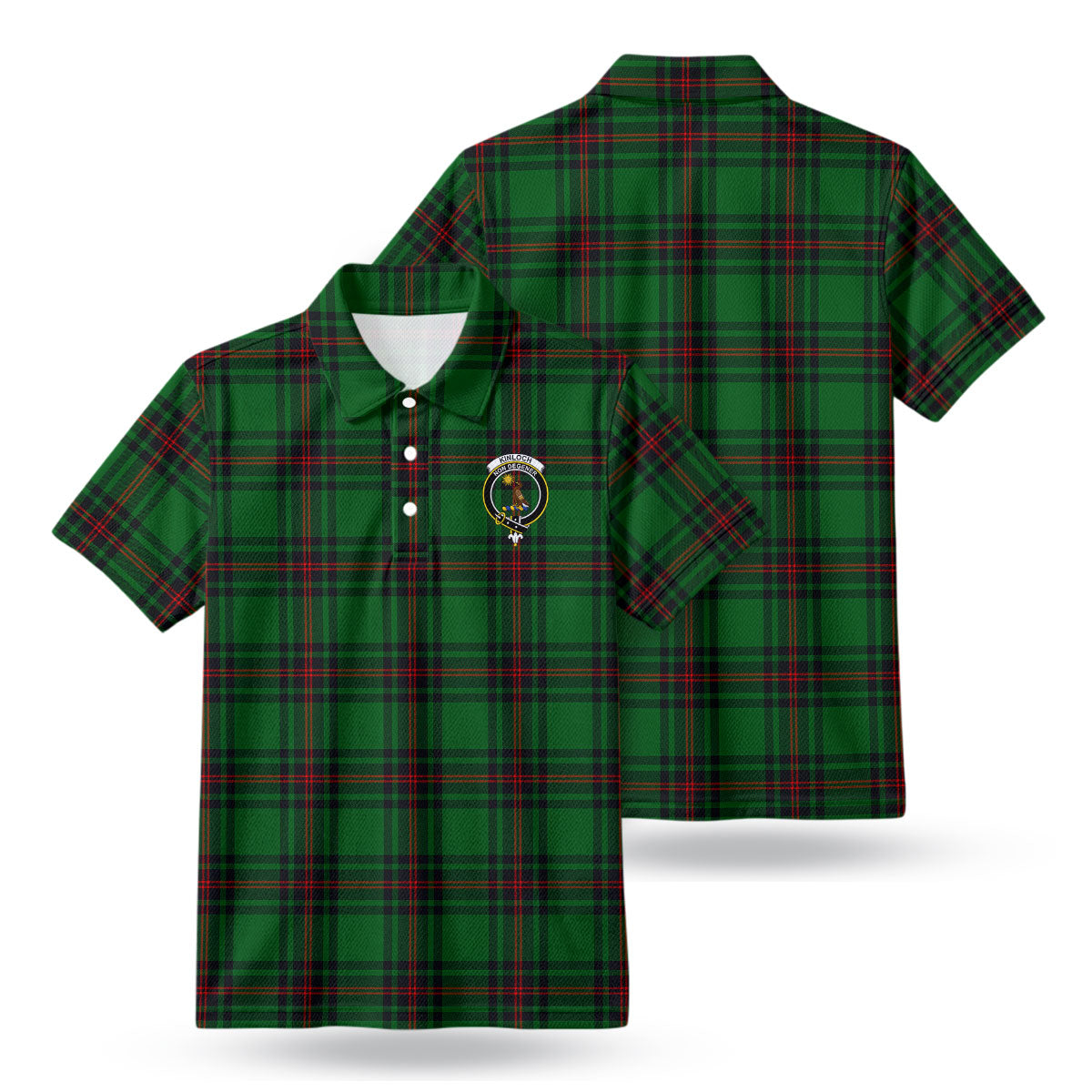 Kinloch Tartan Crest Birdseye Mesh Polo Shirt
