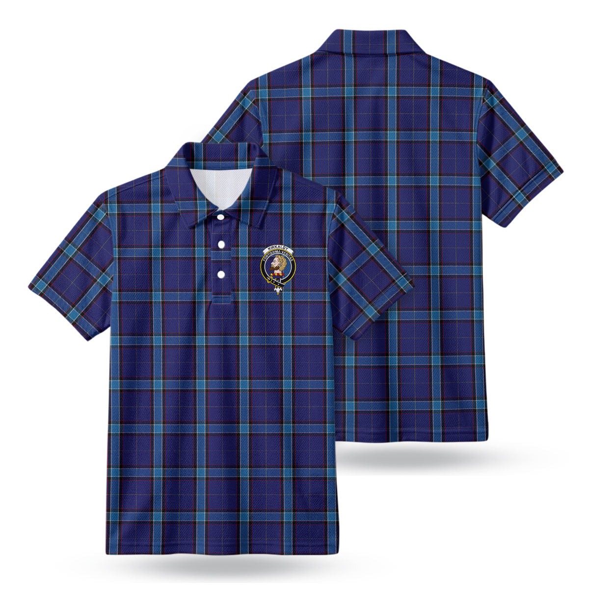 Kirkaldy Tartan Crest Birdseye Mesh Polo Shirt