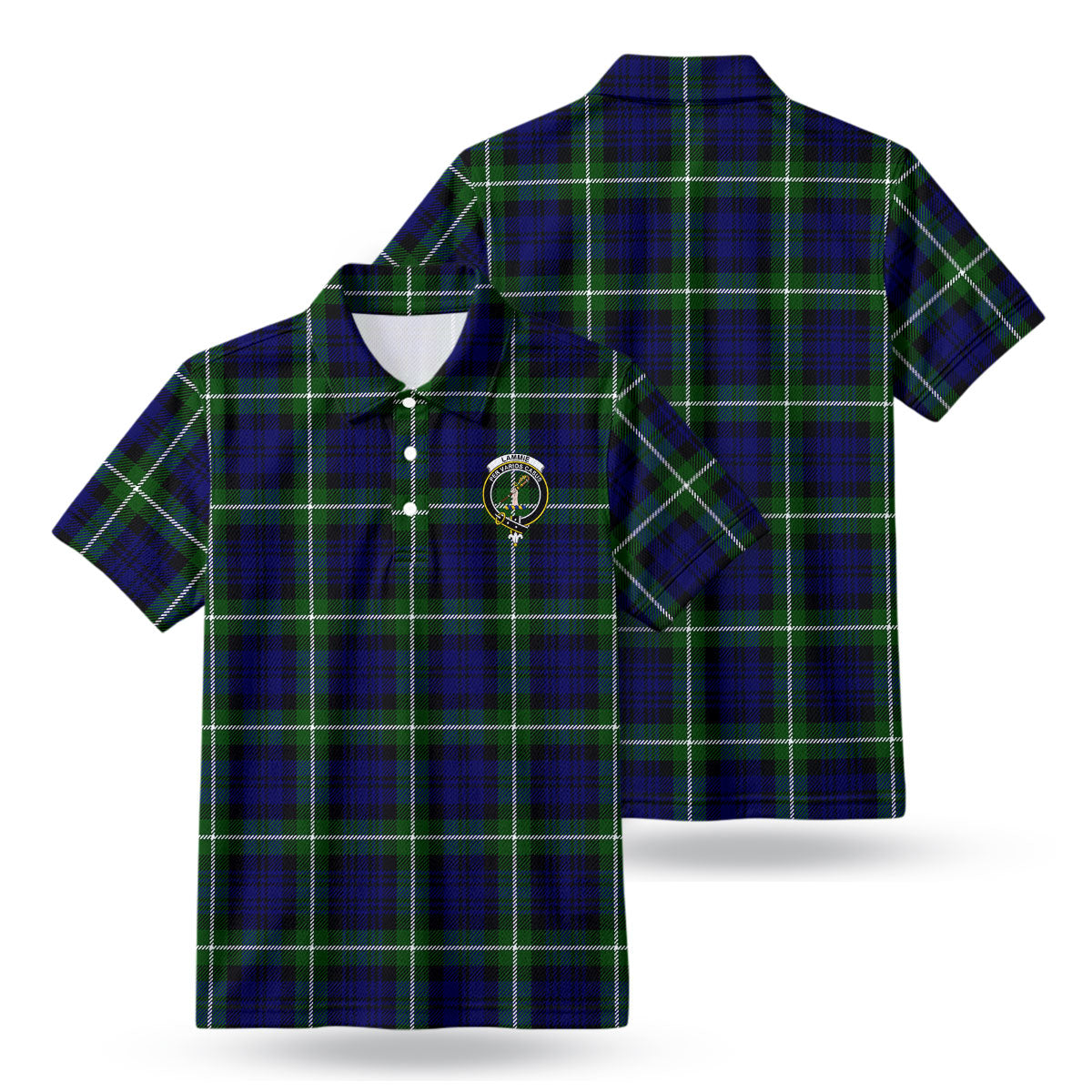 Lammie Tartan Crest Birdseye Mesh Polo Shirt