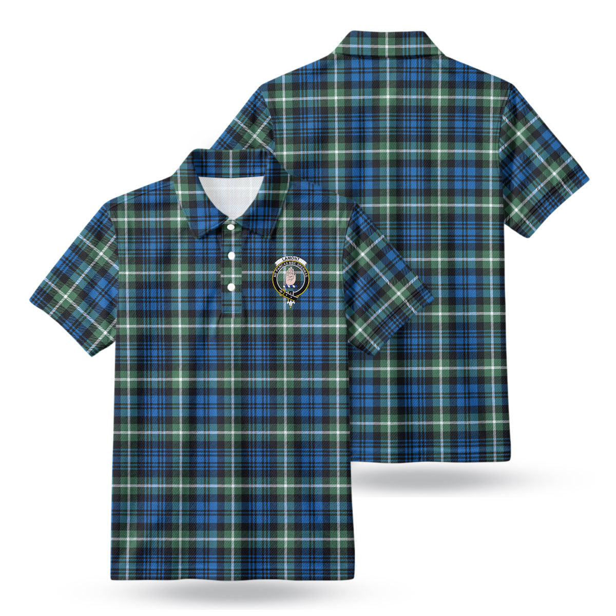 Lamont Ancient Tartan Crest Birdseye Mesh Polo Shirt