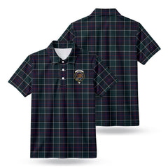 Leslie Hunting Modern Tartan Crest Birdseye Mesh Polo Shirt