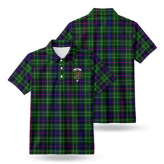 Leslie Hunting Tartan Crest Birdseye Mesh Polo Shirt