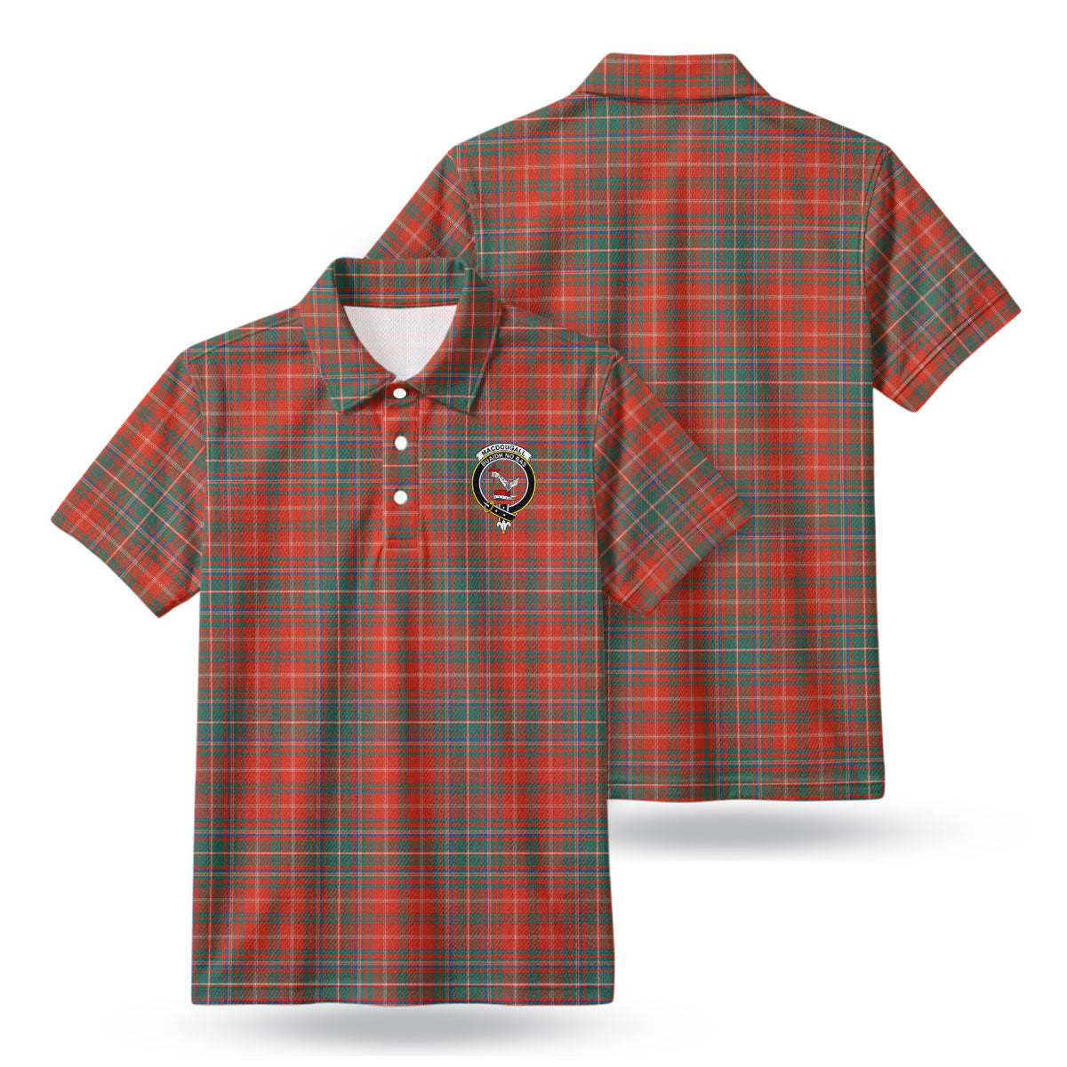 MacDougall Ancient Tartan Crest Birdseye Mesh Polo Shirt