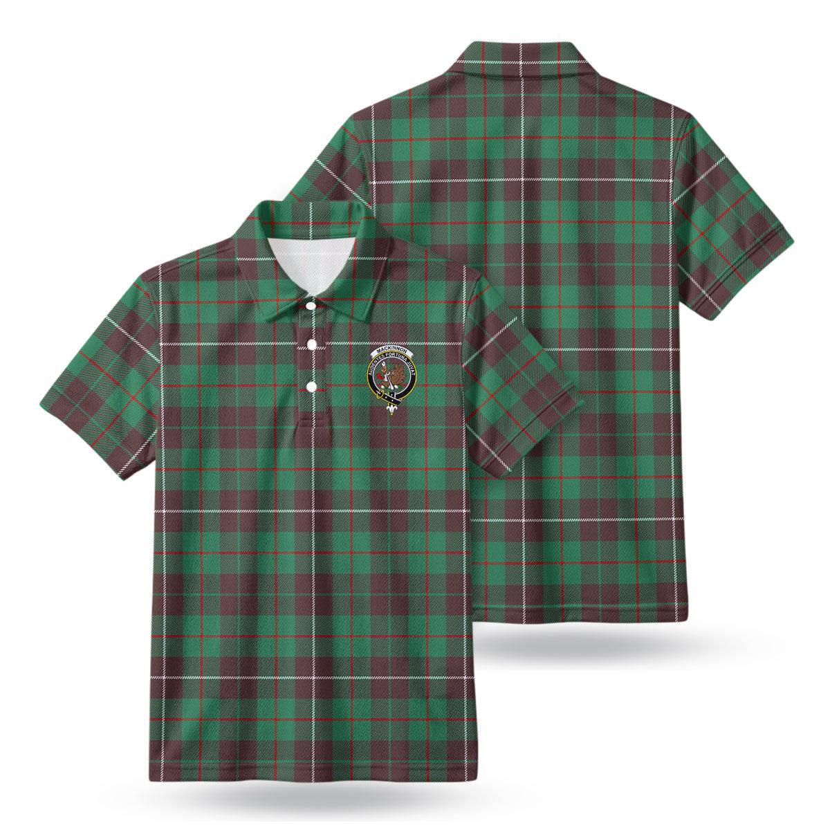 MacKinnon Hunting Ancient Tartan Crest Birdseye Mesh Polo Shirt