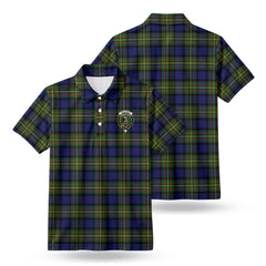 MacLaren Modern Tartan Crest Birdseye Mesh Polo Shirt