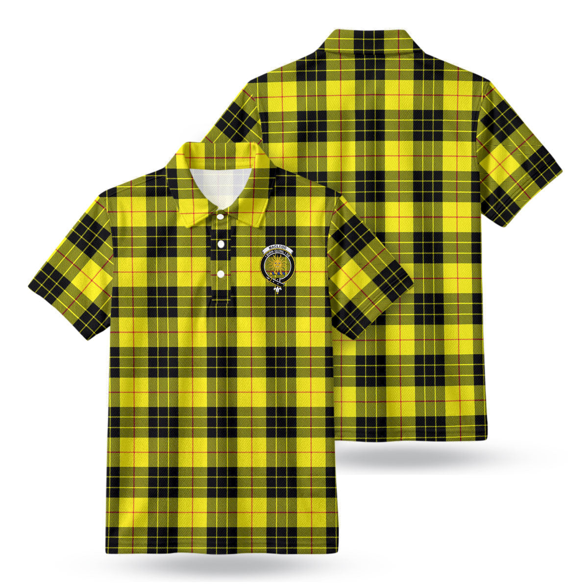 MacLeod of Lewis Modern Tartan Crest Birdseye Mesh Polo Shirt