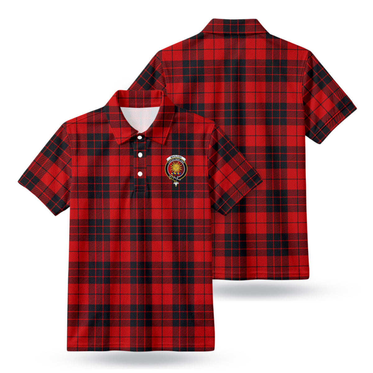 MacLeod of Raasay Tartan Crest Birdseye Mesh Polo Shirt