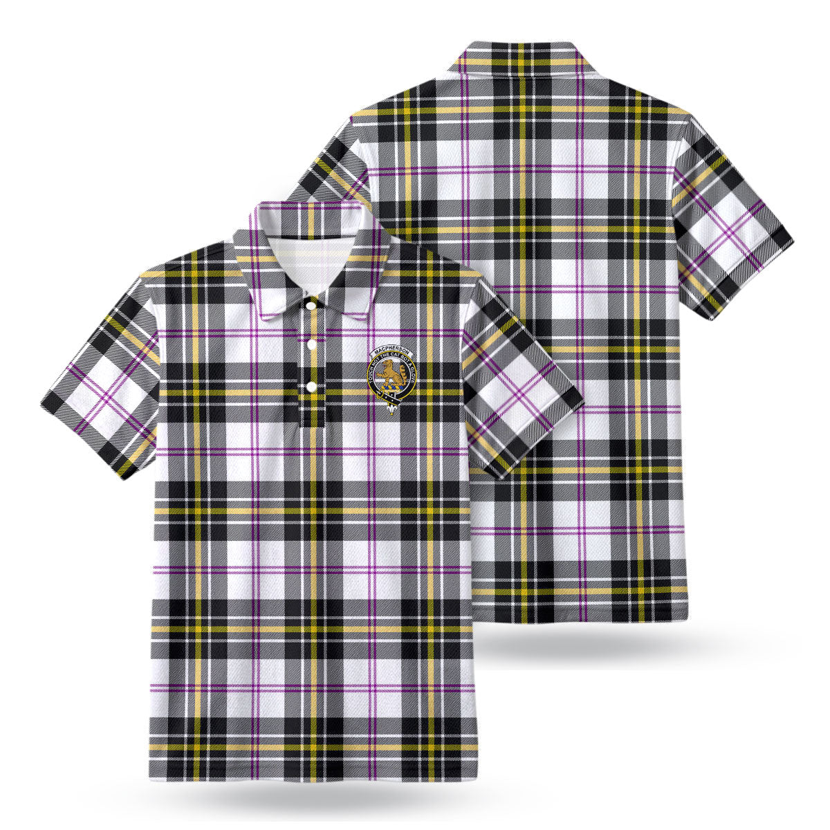 MacPherson Dress Modern Tartan Crest Birdseye Mesh Polo Shirt