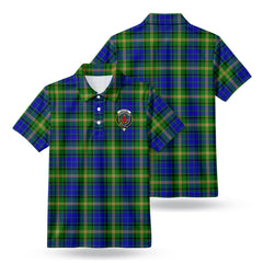 Maitland Tartan Crest Birdseye Mesh Polo Shirt