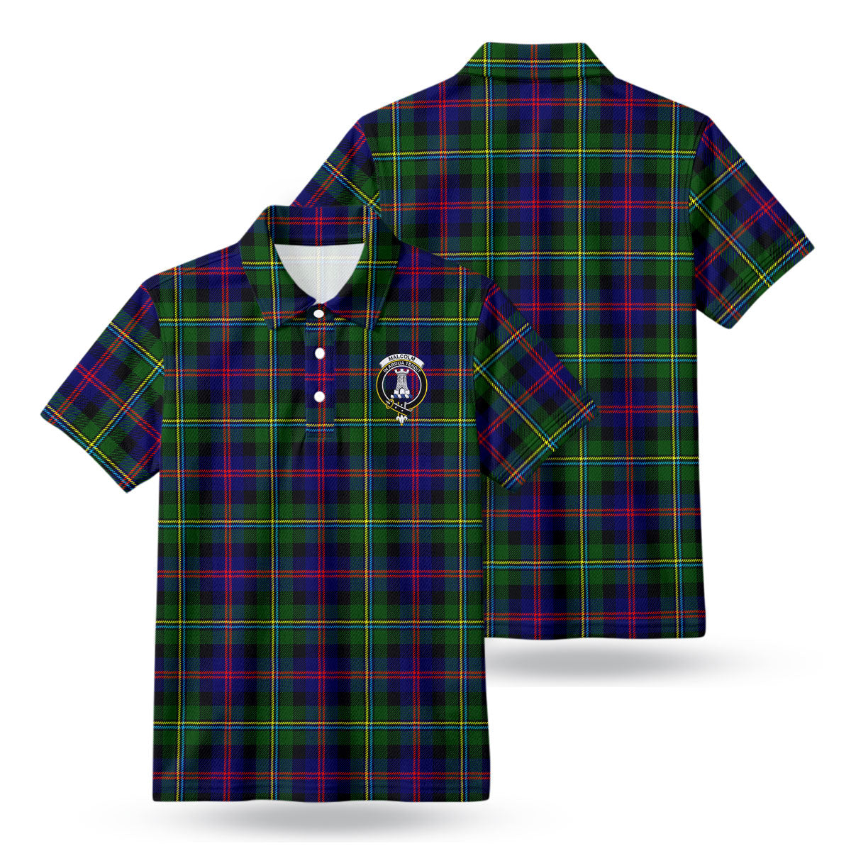 Malcolm (or MacCallum) Tartan Crest Birdseye Mesh Polo Shirt