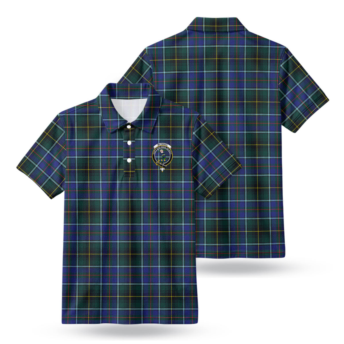 McInnes Modern Tartan Crest Birdseye Mesh Polo Shirt