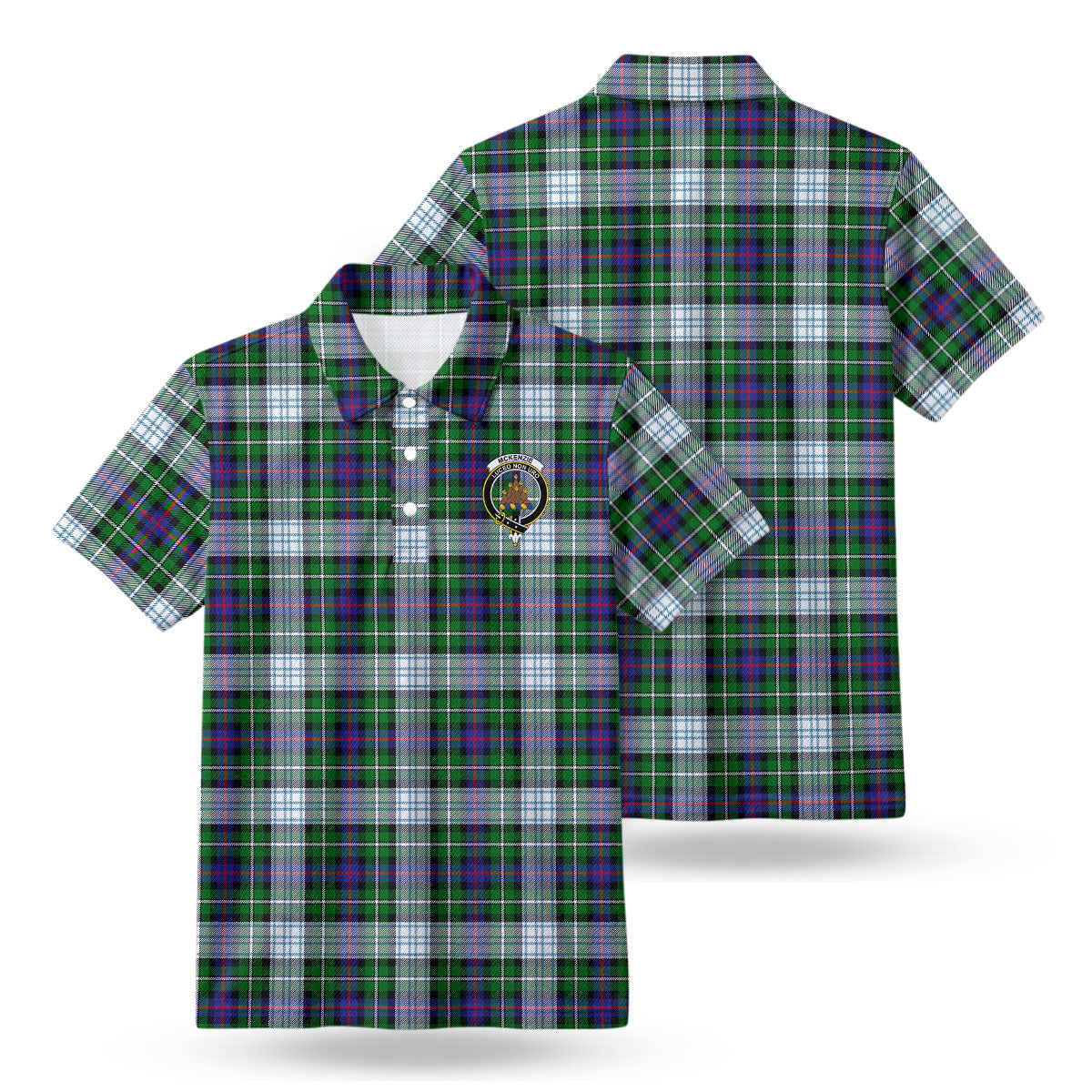 McKenzie Dress Modern Tartan Crest Birdseye Mesh Polo Shirt