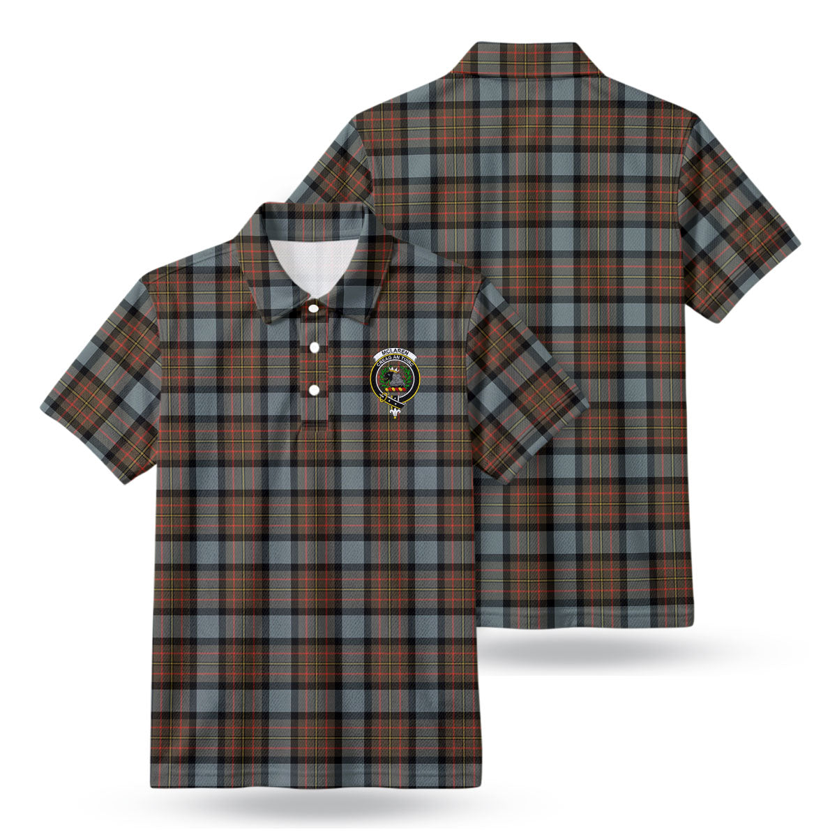 McLaren Weathered Tartan Crest Birdseye Mesh Polo Shirt