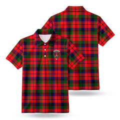 McNaughton Modern Tartan Crest Birdseye Mesh Polo Shirt