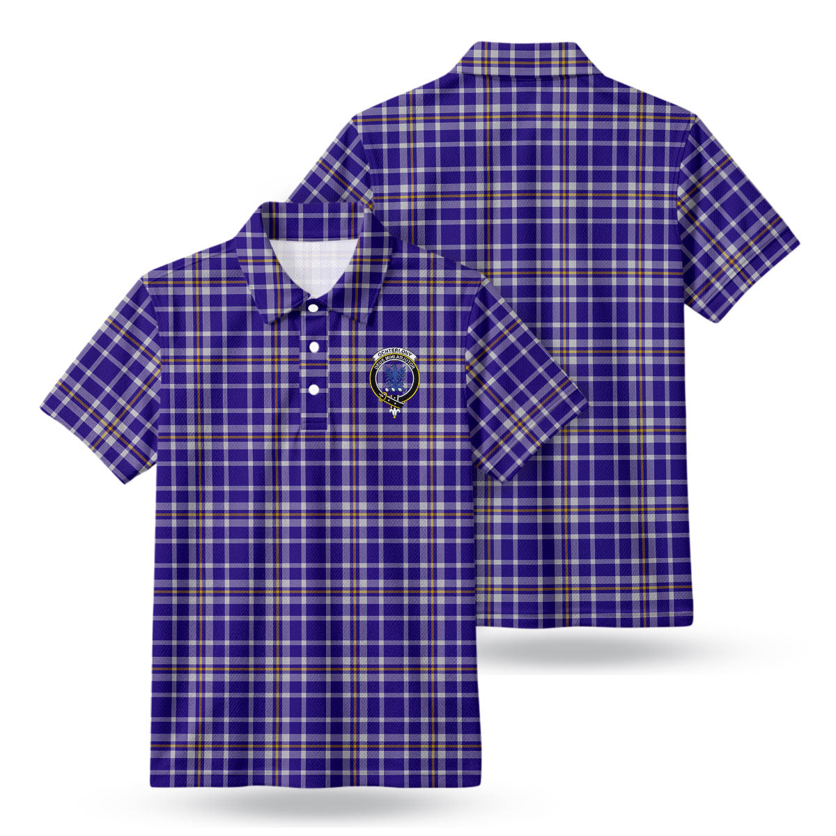 Ochterlony Tartan Crest Birdseye Mesh Polo Shirt