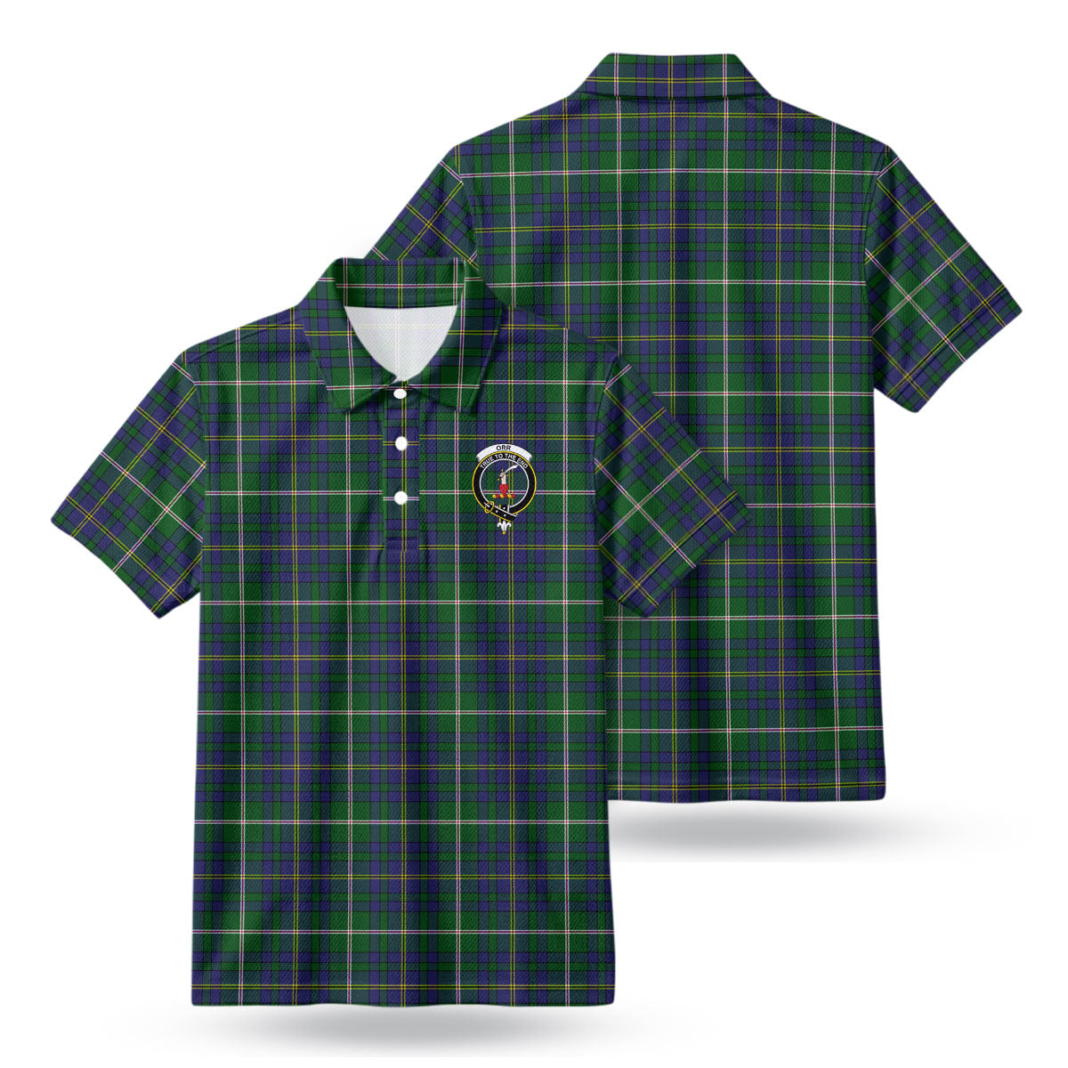 Orr Tartan Crest Birdseye Mesh Polo Shirt
