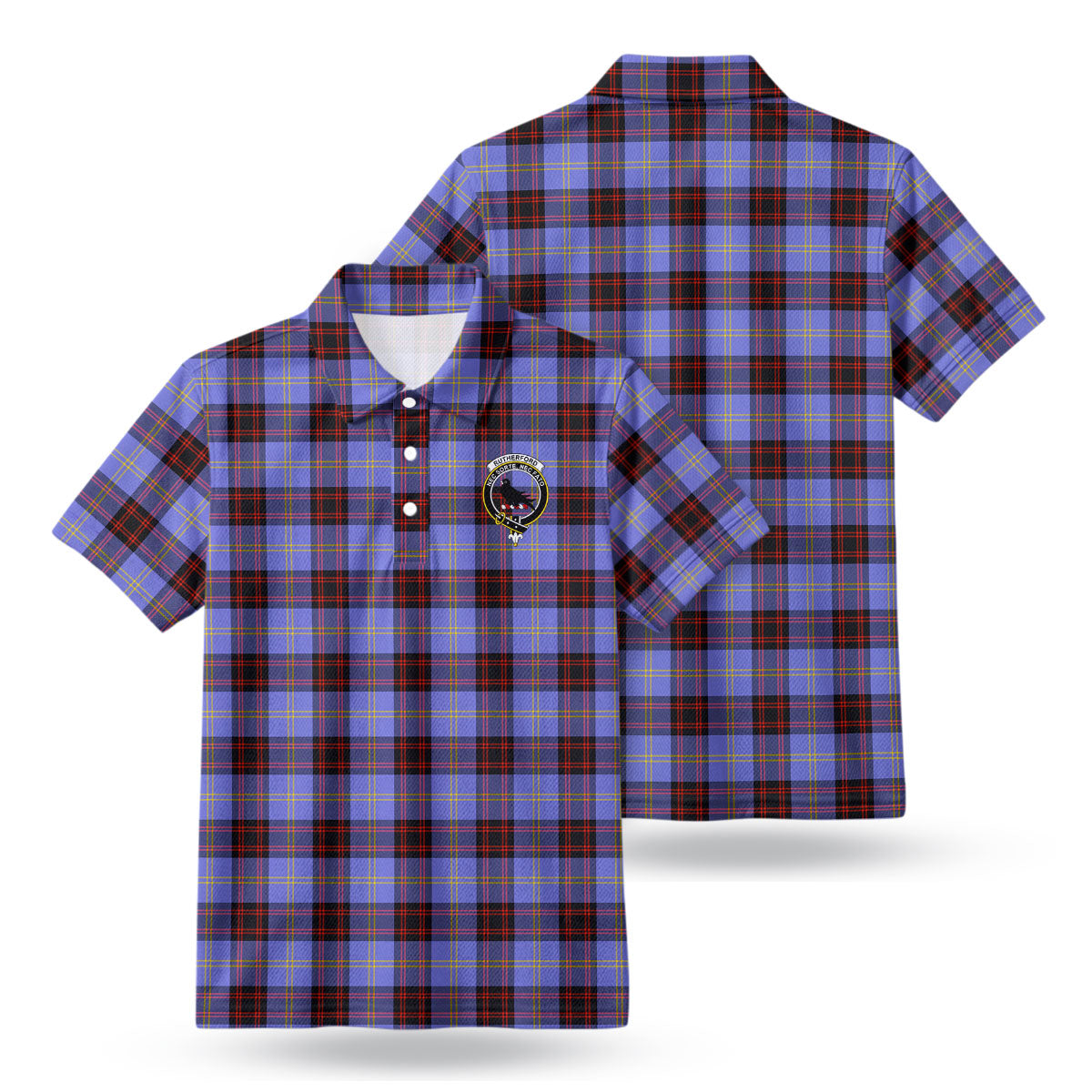 Rutherford Tartan Crest Birdseye Mesh Polo Shirt
