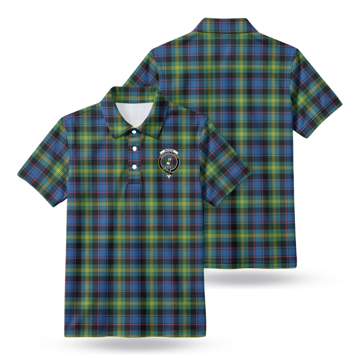 Watson Ancient Tartan Crest Birdseye Mesh Polo Shirt