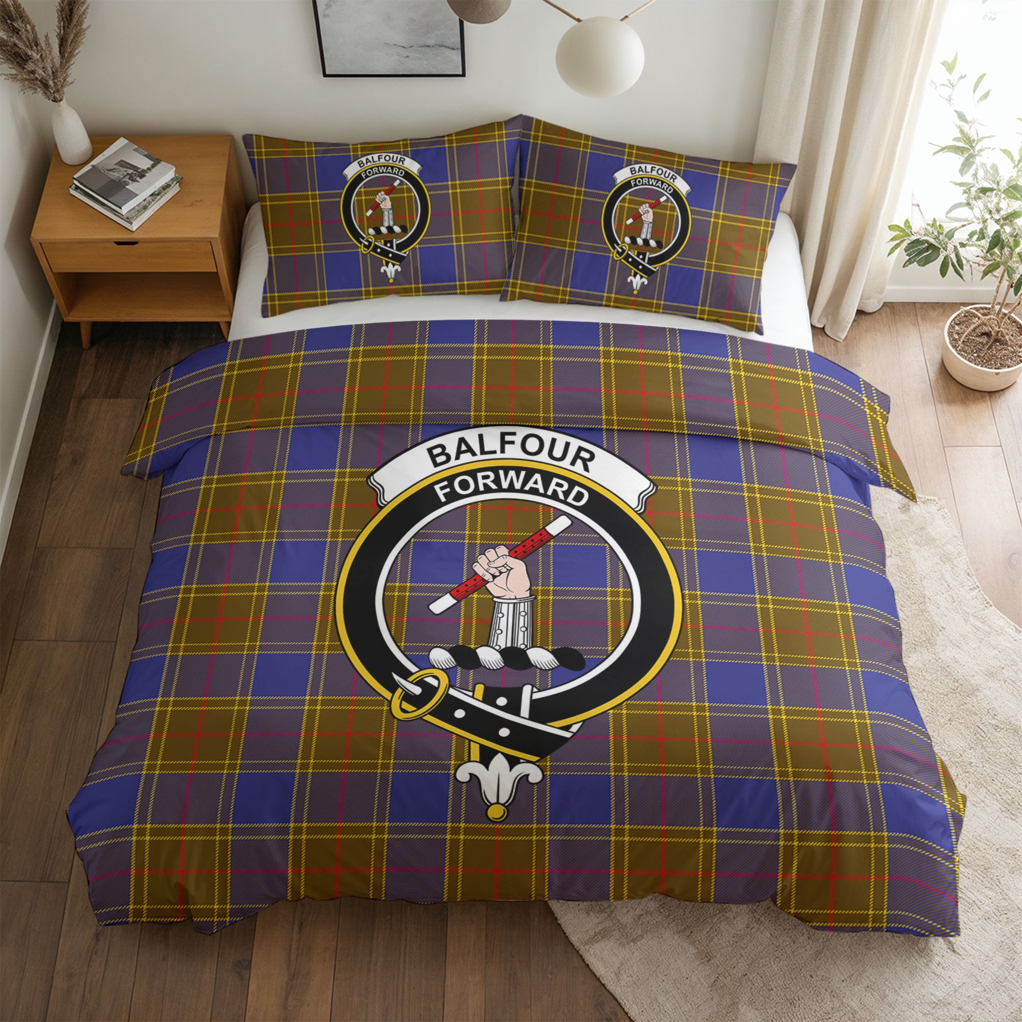 Balfour Modern Tartan Crest Bedding Set