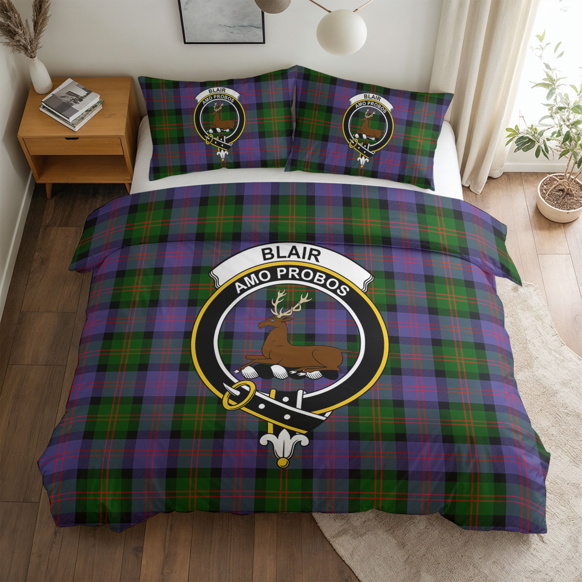 Blair Modern Tartan Crest Bedding Set