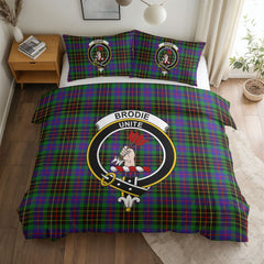 Brodie Hunting Modern Tartan Crest Bedding Set