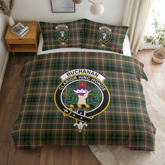 Buchanan Hunting Tartan Crest Bedding Set
