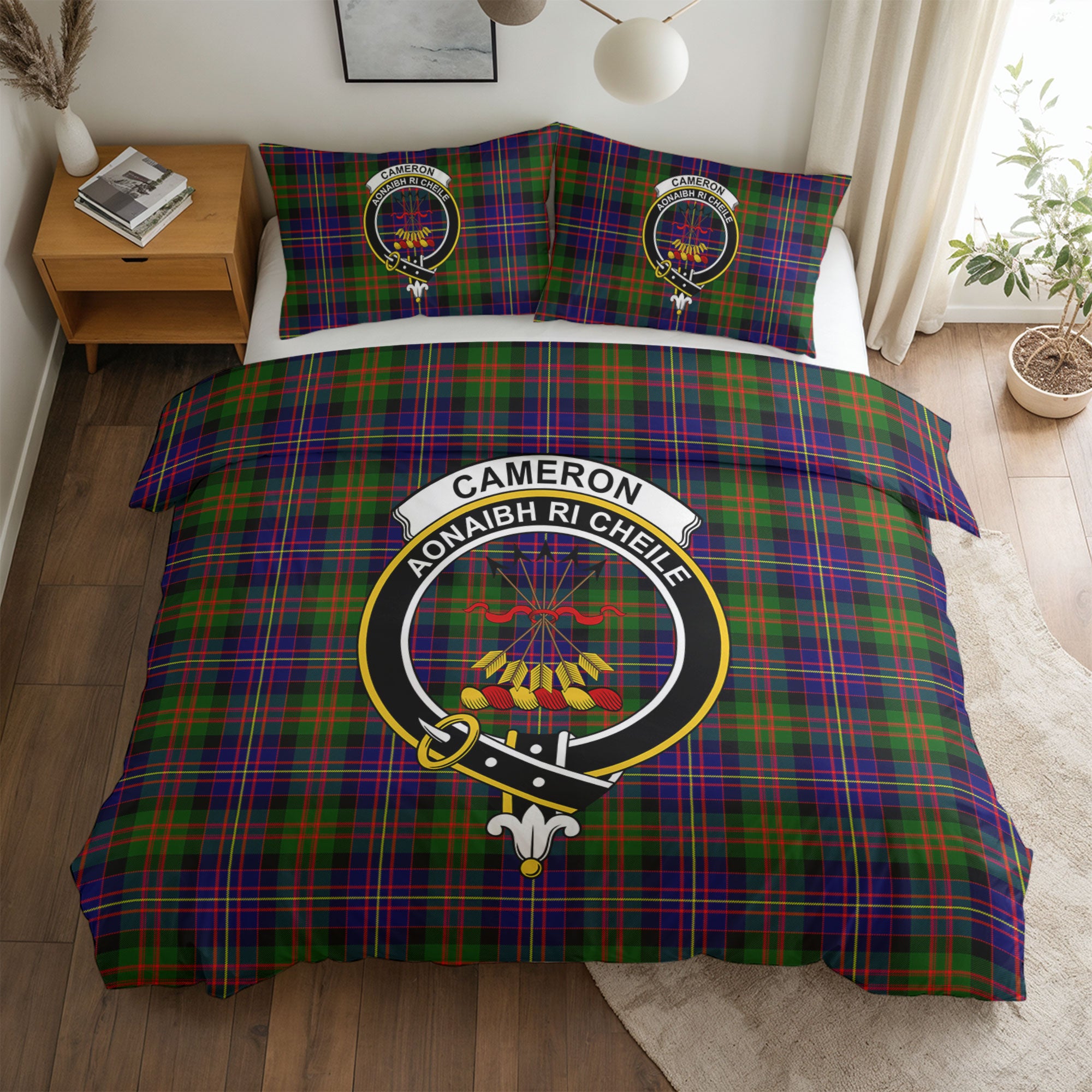 Cameron of Erracht Modern Tartan Crest Bedding Set