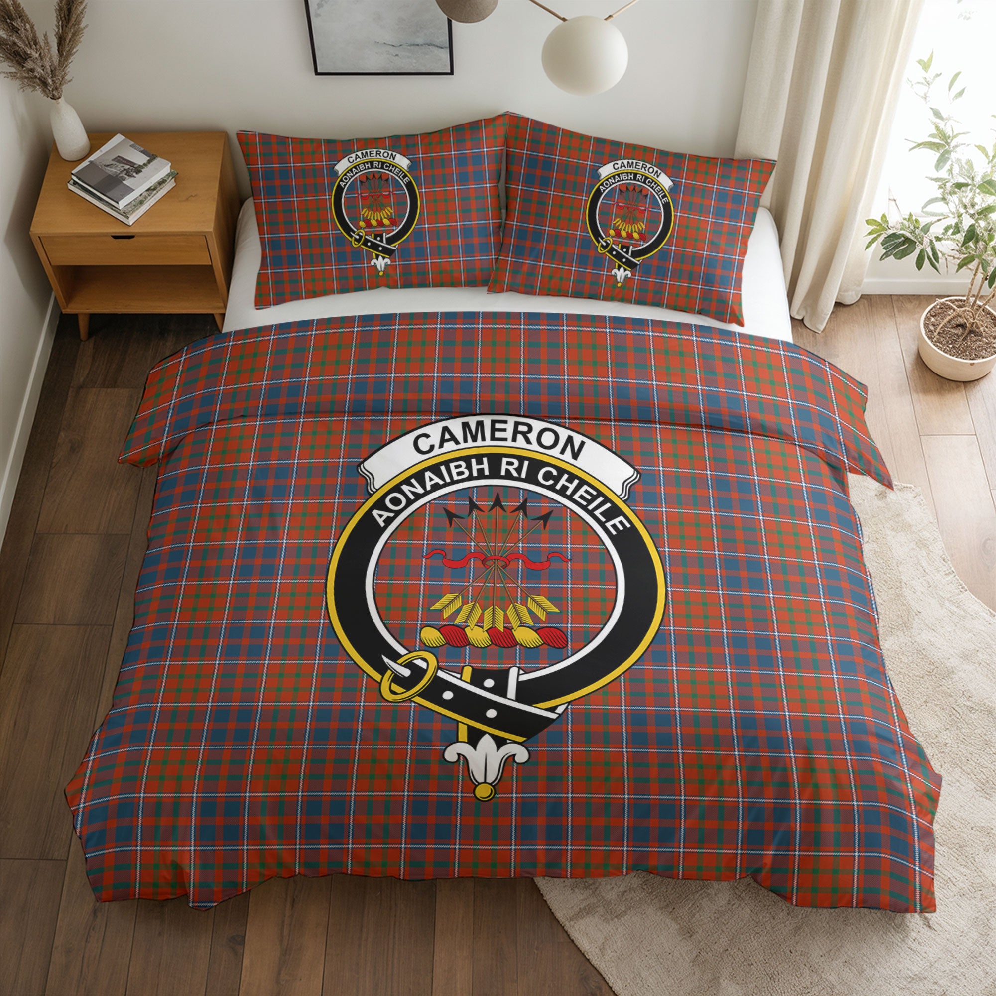 Cameron of Lochiel Ancient Tartan Crest Bedding Set
