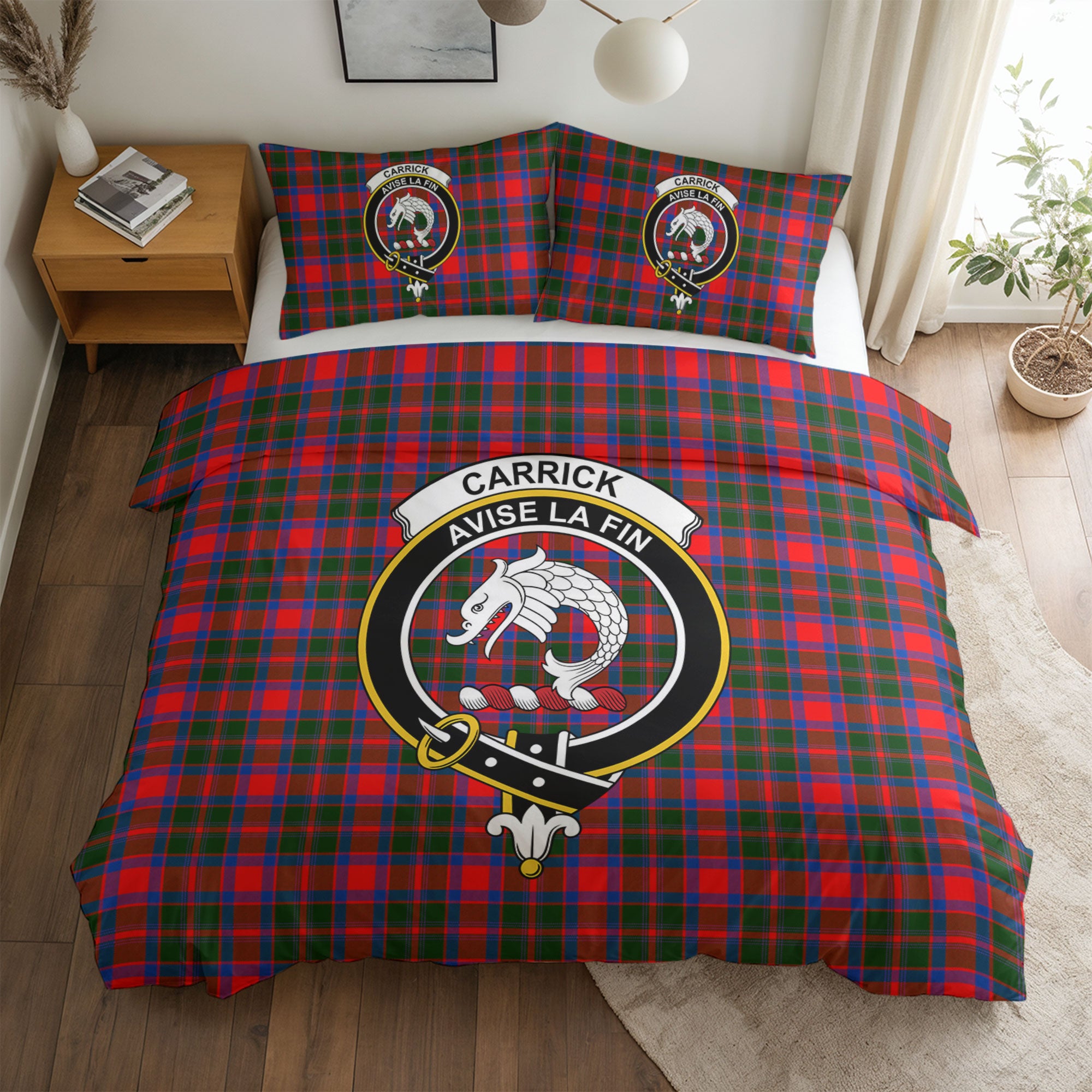 Carrick District Tartan Crest Bedding Set