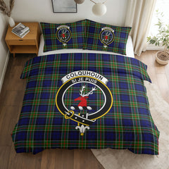 Colquhoun Modern Tartan Crest Bedding Set