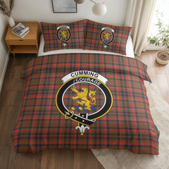 Cumming Hunting Weathered Tartan Crest Bedding Set