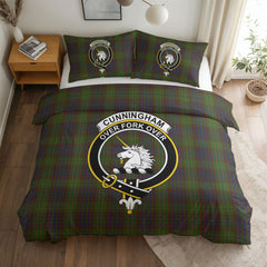 Cunningham Hunting Modern Tartan Crest Bedding Set