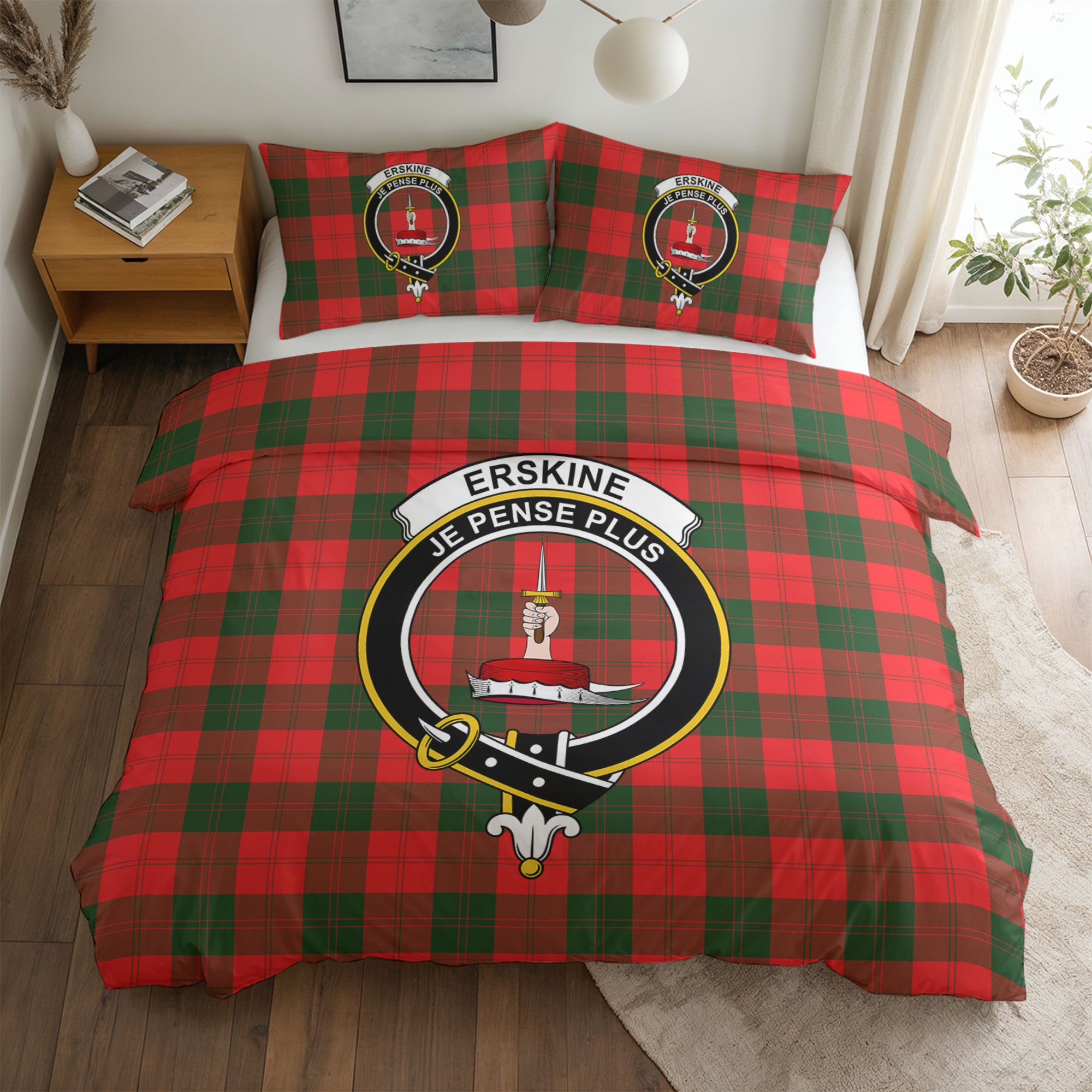 Erskine Modern Tartan Crest Bedding Set