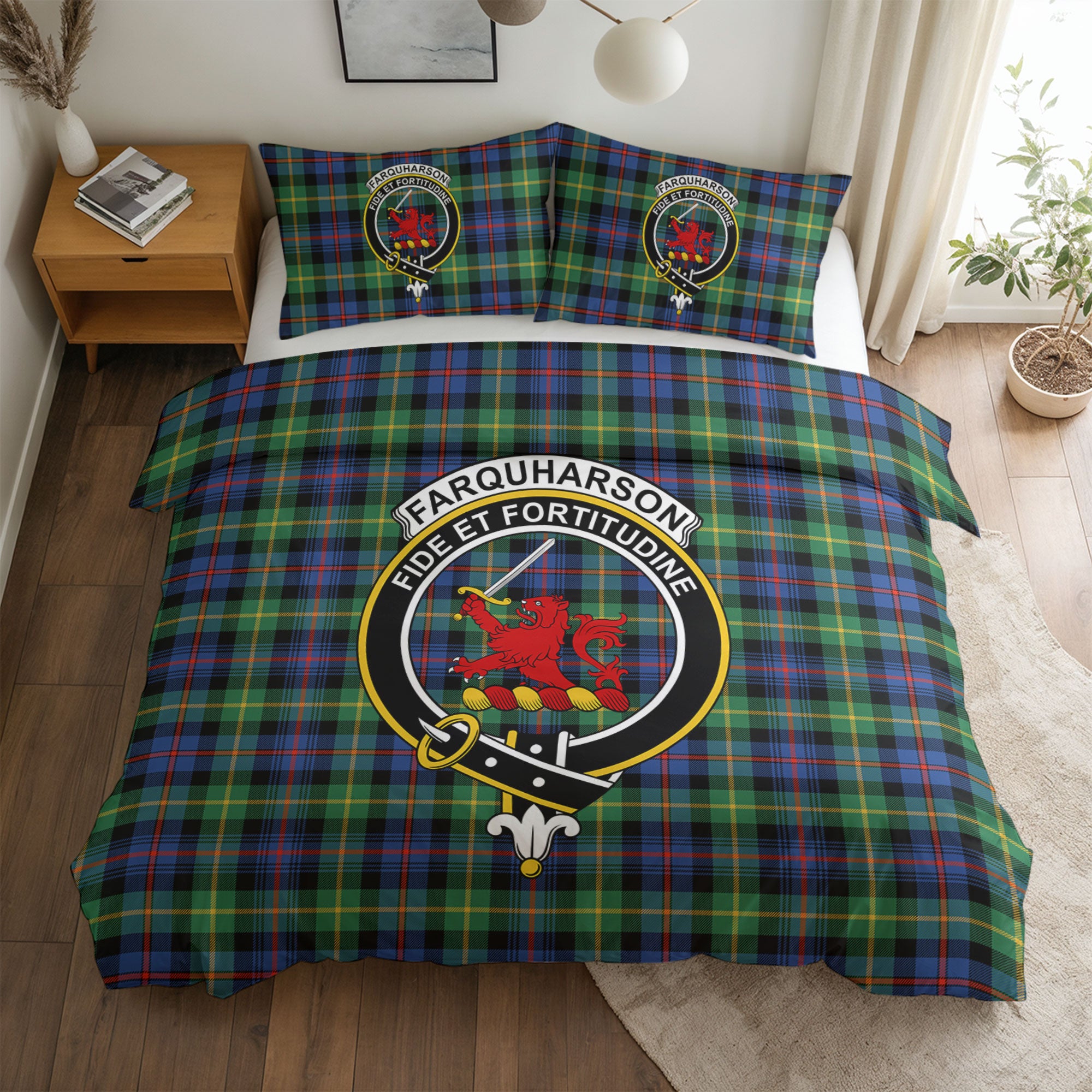 Farquharson Ancient Tartan Crest Bedding Set