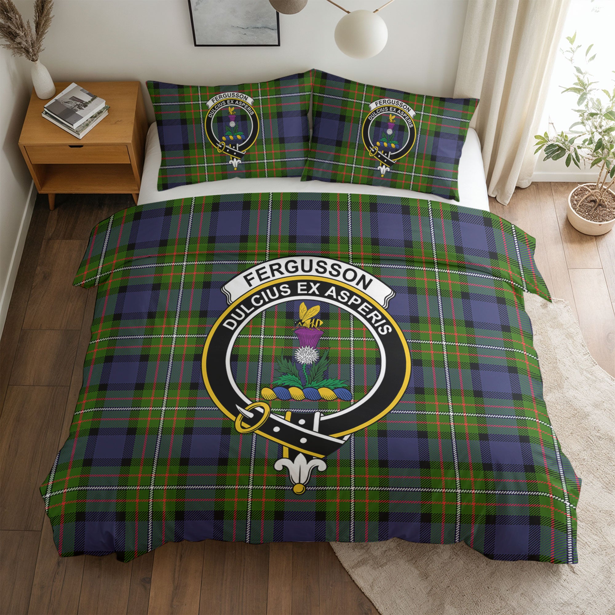Fergusson Modern Tartan Crest Bedding Set