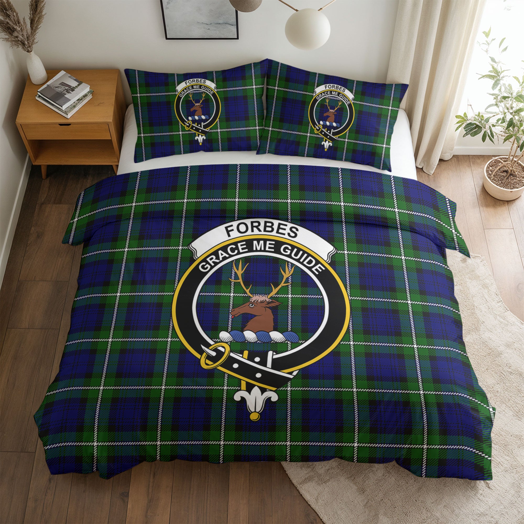 Forbes Modern Tartan Crest Bedding Set