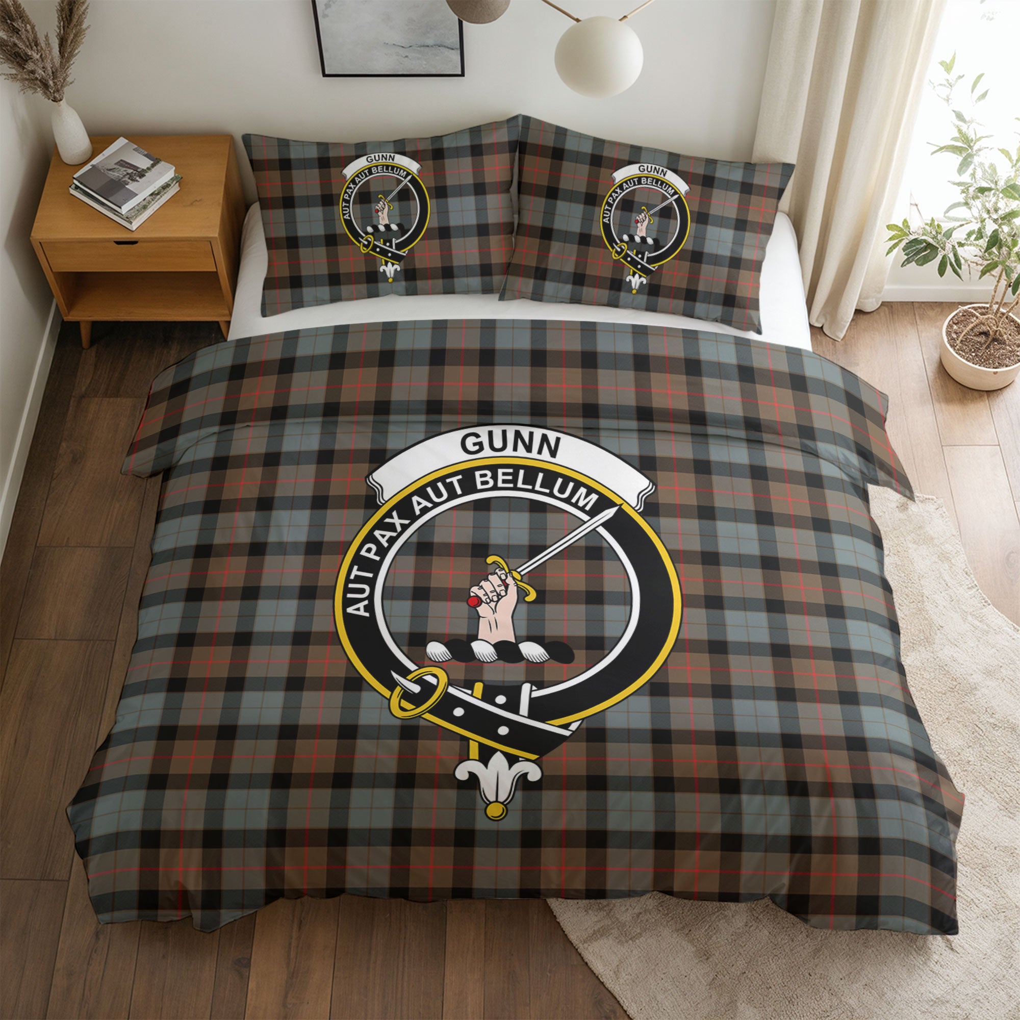 Gunn Weathered Tartan Crest Bedding Set