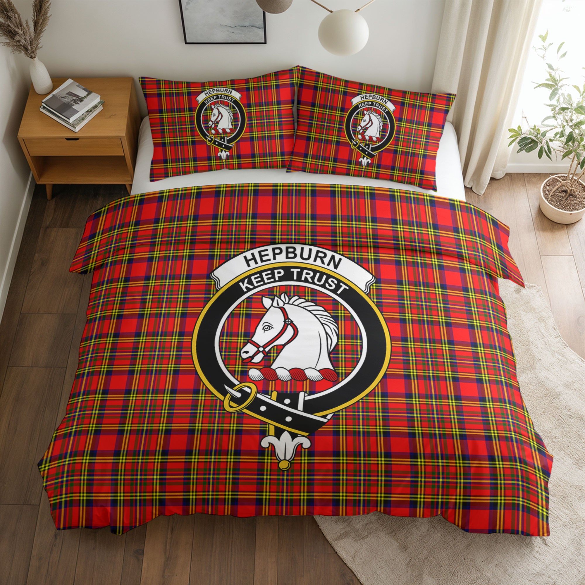 Hepburn Tartan Crest Bedding Set