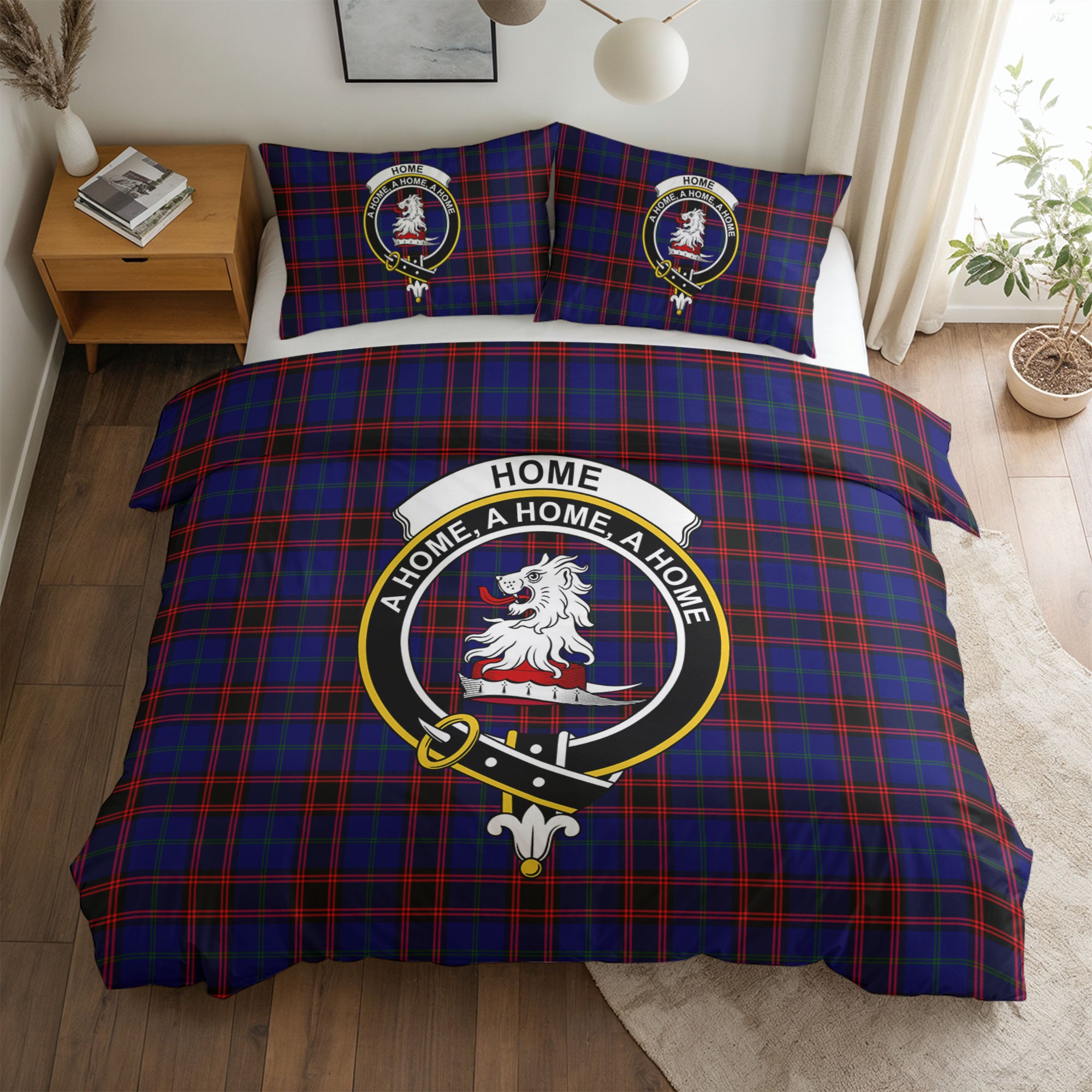 Home Modern Tartan Crest Bedding Set